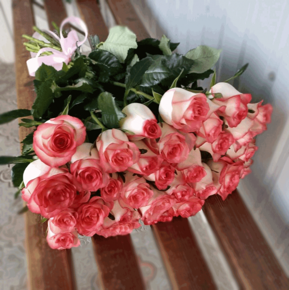 31 розовая роза в Бахчисарае