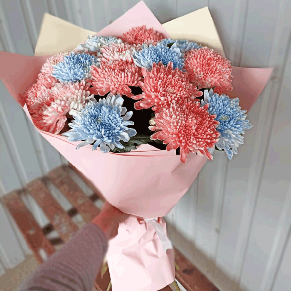 15 одноголовых хризантем микс в Бахчисарае