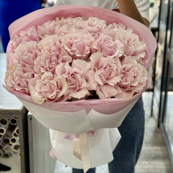 Букет 9 французких нежно-розовых роз в Бахчисарае